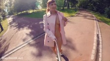 Jeny Smith fully naked in a park got caught